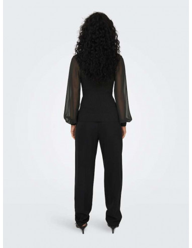 Jersey Punto Combinado Only 15294634 ONLJENNY LS WOVEN MIX VNECK CC KNT