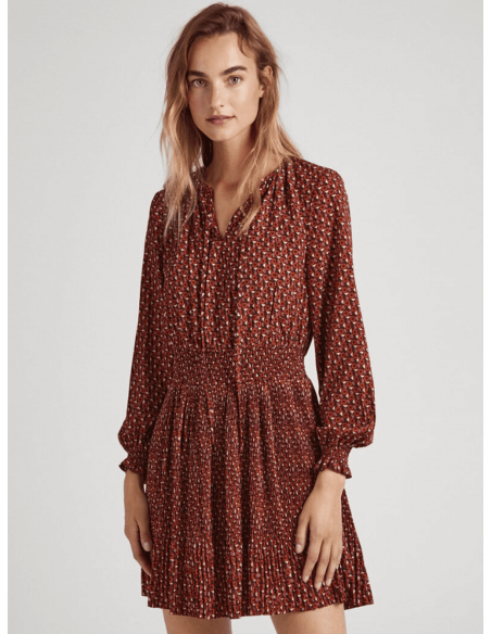 Vestido Corto Estampado Boho Plisado Mujer Pepe Jeans PL953422 KATRI