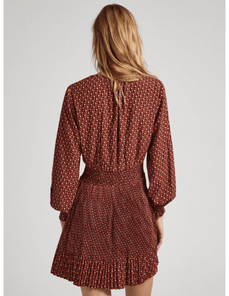 Vestido Corto Estampado Boho Plisado Mujer Pepe Jeans PL953422 KATRI