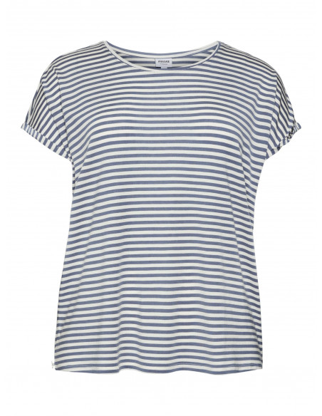 CAMISETA RAYAS VERO MODA 10285452 VMAYA PLAIN SS TOP STRIPE GA NOOS CURVE