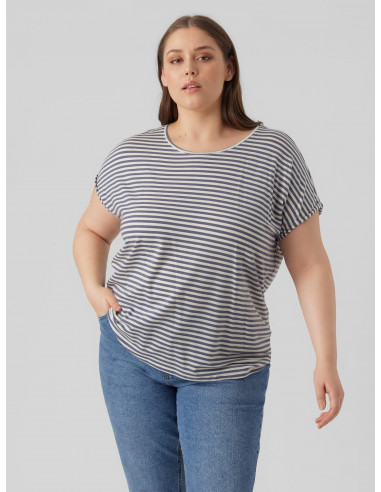 CAMISETA RAYAS VERO MODA 10285452 VMAYA PLAIN SS TOP STRIPE GA NOOS CURVE