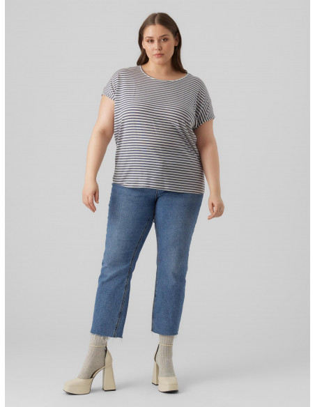 CAMISETA RAYAS VERO MODA 10285452 VMAYA PLAIN SS TOP STRIPE GA NOOS CURVE