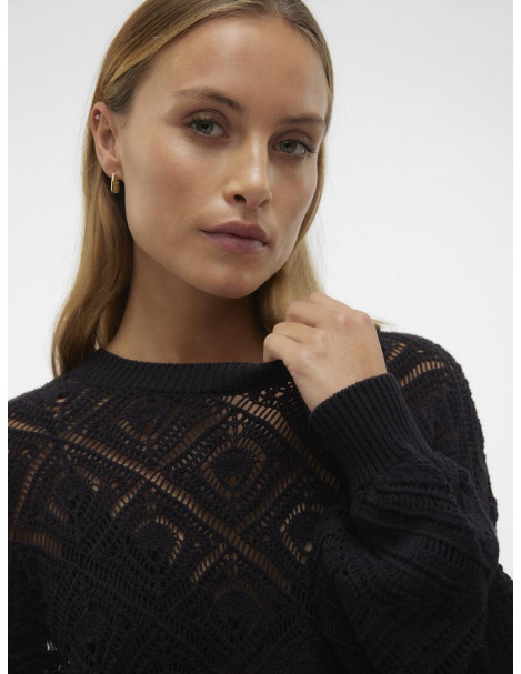 Jersey Punto Calado Vero Moda 10303049 VMGRAPE LS Ballon Sleeve O-Neck Pull 2