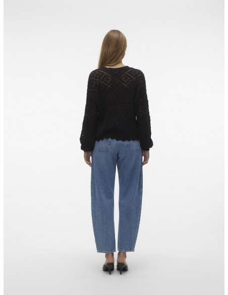 Jersey Punto Calado Vero Moda 10303049 VMGRAPE LS Ballon Sleeve O-Neck Pull