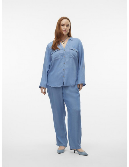 CAMISA EFECTO DENIM VERO MODA 10305624 VMCBREE 7/8 SLEEVE LOOSE SHIRT GA CUR