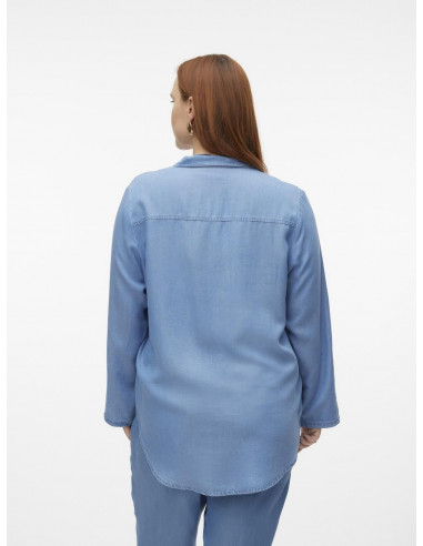 CAMISA EFECTO DENIM VERO MODA 10305624 VMCBREE 7/8 SLEEVE LOOSE SHIRT GA CUR