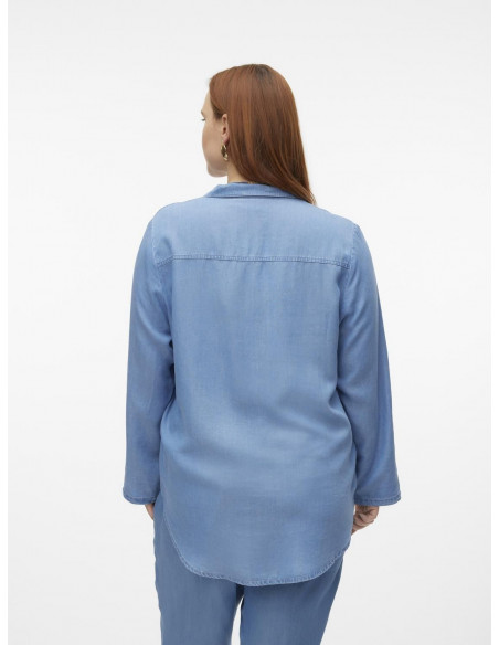 CAMISA EFECTO DENIM VERO MODA 10305624 VMCBREE 7/8 SLEEVE LOOSE SHIRT GA CUR
