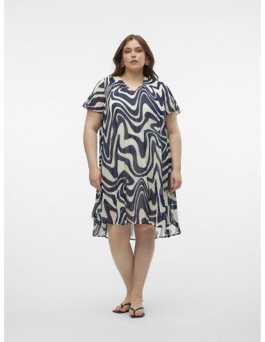 VESTIDO PLISADO VERO MODA CURVE 10311699 VMCKATE S/S ABK DRESS WVN BTQ CUR