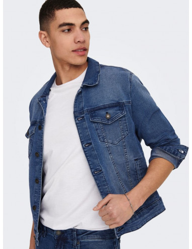 CAZADORA DENIM ONLY&SONS 22024333 ONSCOIN MID BLUE 4333 JACKET NOOS