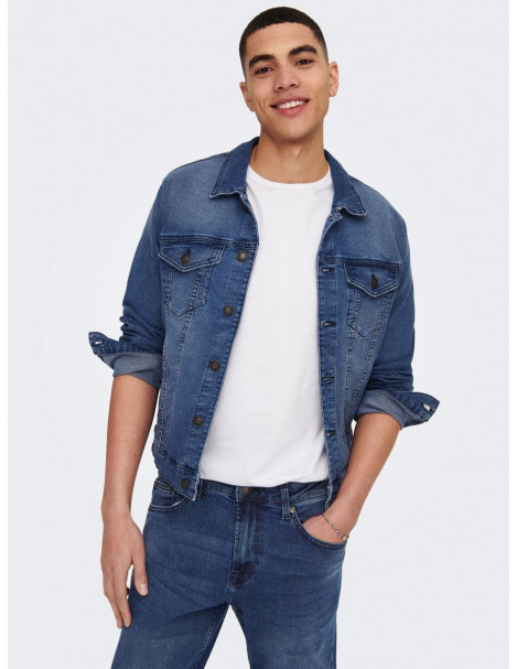 CAZADORA DENIM ONLY&SONS 22024333 ONSCOIN MID BLUE 4333 JACKET NOOS