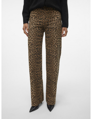 Pantalón Denim Animal Print Vero Moda 10324570 VMTESSA HR WIDE LEO JEANS