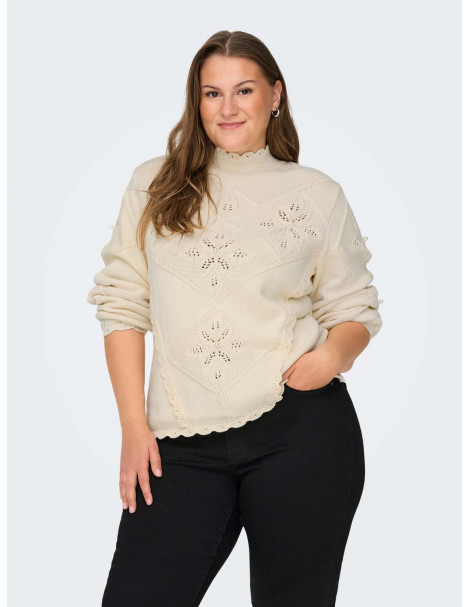 Jersey Punto Abalorios Only Carmakoma 15332643 CARNICOLINE LS HIGHNECK KNT 2