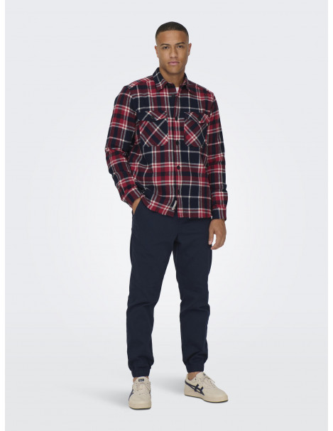 Camisa Franela Cuadros Only&Sons 22026313 ONSMILO OVR CHECK LS SHIRT NOOS 2