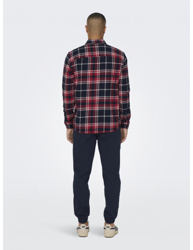 Camisa Franela Cuadros Only&Sons 22026313 ONSMILO OVR CHECK LS SHIRT NOOS