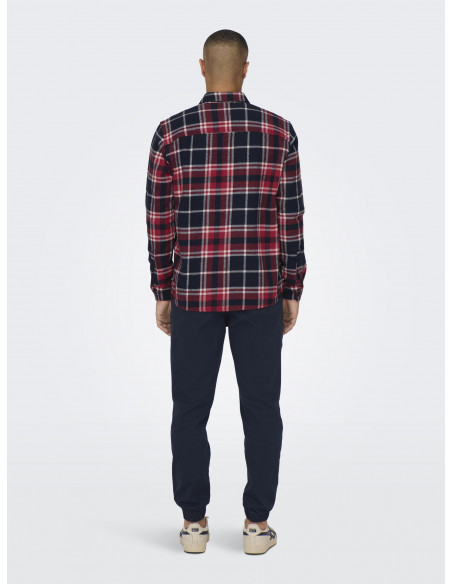 Camisa Franela Cuadros Only&Sons 22026313 ONSMILO OVR CHECK LS SHIRT NOOS