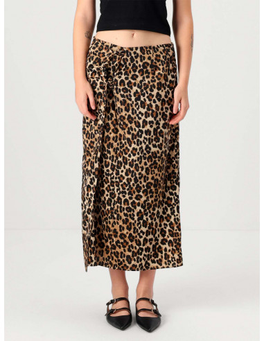 Falda Nudo Animal Print Vero Moda 10323868 VMVERENA HW 7/8 WRAP SKIRT WVN EXP GA