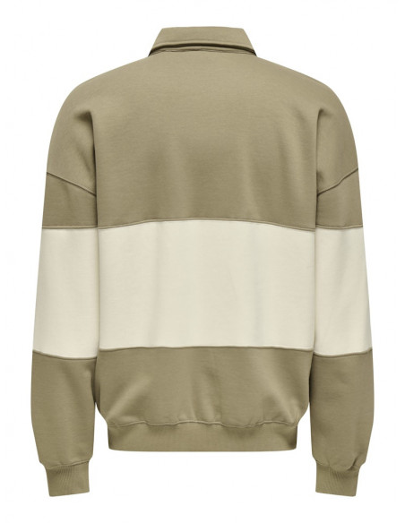 Sudadera Oversize Rayas Only&Sons 22031400 ONSBYRON VTG LS ZIP POLO