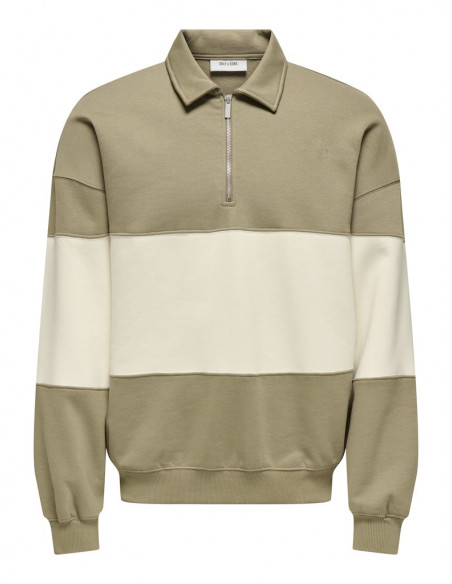 Sudadera Oversize Rayas Only&Sons 22031400 ONSBYRON VTG LS ZIP POLO
