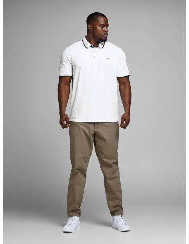 Polo Piqué Hombre Jack & Jones Plus 12143859 JJEPAULOS POLO SS NOOS PS