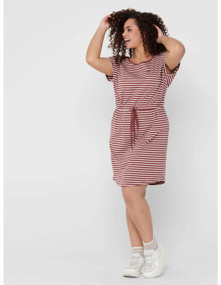 Vestido Algodón Curve Mujer 15200395 CARAPRIL SS KNEE DRESS STRIPE NOOS