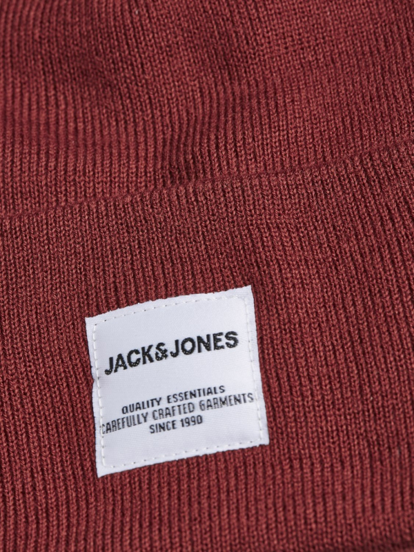 Gorro rojo para hombre Jack & Jones 12150627 JACLONG KNIT BEANIE NOOS
