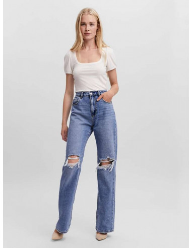 Jeans Rotos Recto Mujer Vero Moda 10255230 HR STRAIGHT JEANS LI363